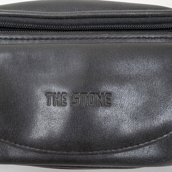 The Stone Leather Fanny Pack Belt Bag Pockets Adjustable Buckle Black - Picture 4 of 10